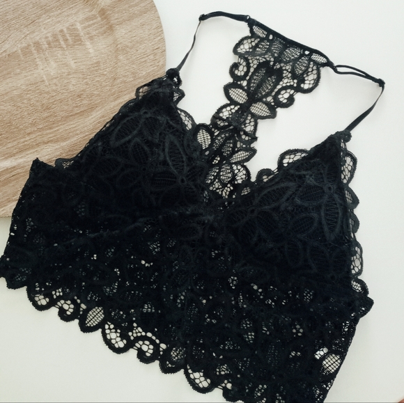 Three Bird Nest Other - three bird nest • boho eye of the sun black floral crochet lace bralette top M